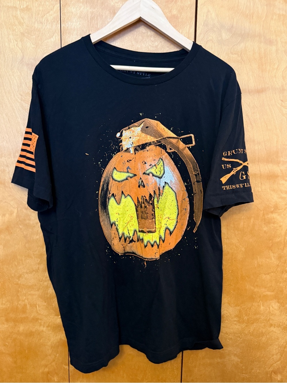 Grunt Style Horror Pumpkin Mens Black Tshirt size XXL